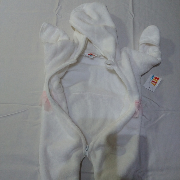 baby girls white fleece monkey bars onesie nwt - Picture 12 of 17